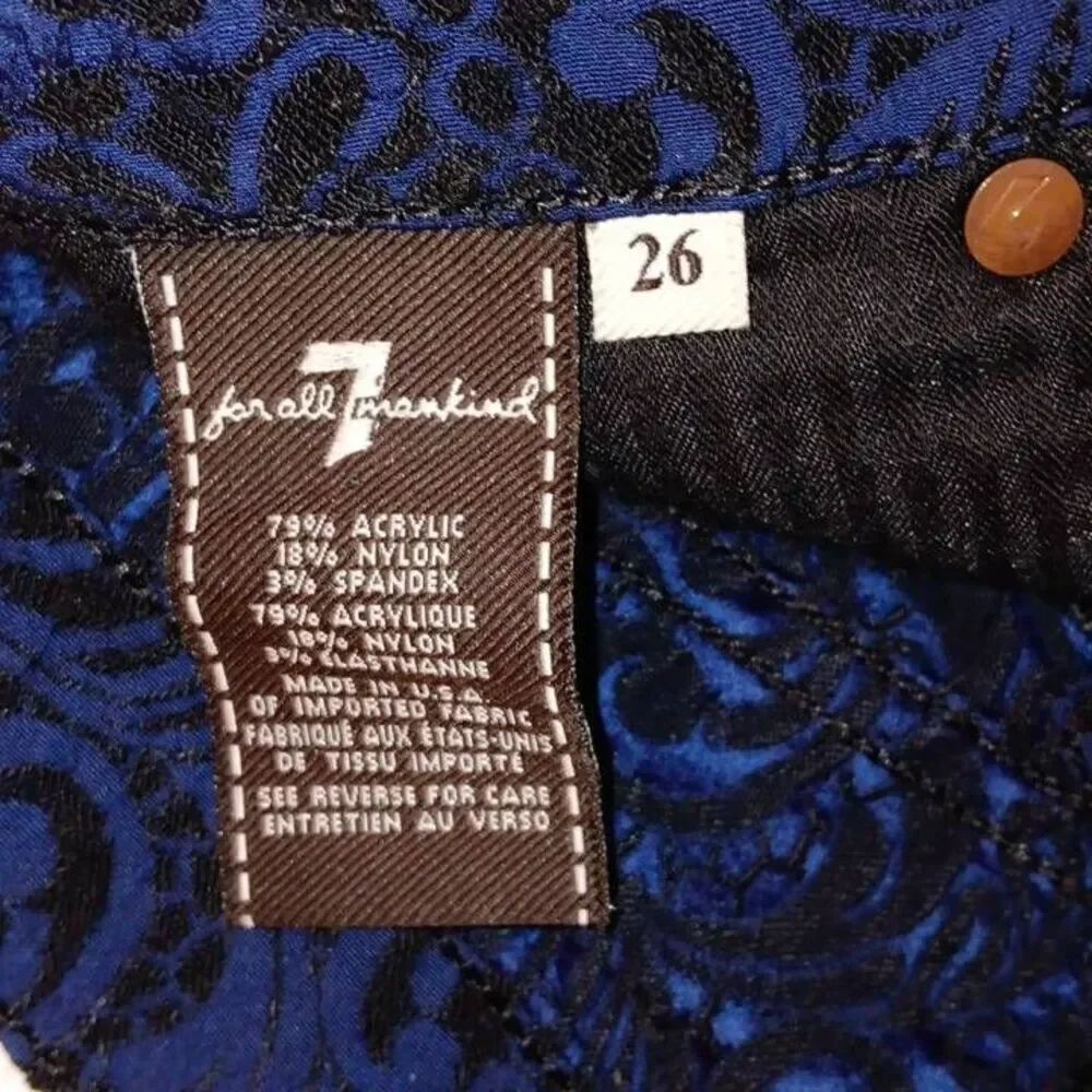 7 For All Mankind for Women Stretch Pants  Size 4, 26" Waist, Front Zipper, Pock